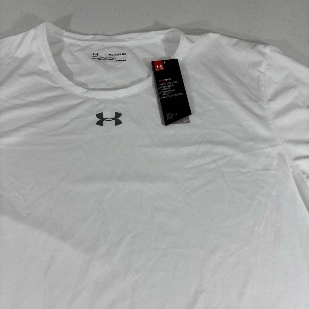 NWT! Men's Under Armour HeatGear SS Locker Room Tee 2.0 #1305775 White Sz 3XL